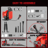 TDH Gas Backpack Leaf Blower, 2 - Stroke Handheld Snow Blower with 665 CFM & 205 MPH High Power for Commercial Lawn Care, Yard Debris & Snow Removal,Red