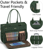 Teacher Tote Bags for Women, 15.6 inch Laptop Work Tote Nurse Bible Bag With Large Cup Holder & Insulated Pocket Quilted Shoulder Handbag Laptop Briefcase for Work, Daily, School, Travel, Gifts