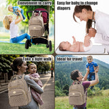 Tealari Diaper Bag Backpack,Stylish Baby Diaper Bag,Waterproof Travel Diaper Backpacks Baby Bags with Changing Pad,Stroller Straps,Insulated Pockets (Khaki)