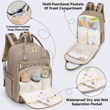 Tealari Diaper Bag Backpack,Stylish Baby Diaper Bag,Waterproof Travel Diaper Backpacks Baby Bags with Changing Pad,Stroller Straps,Insulated Pockets (Khaki)