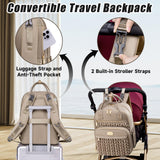 Tealari Diaper Bag Backpack,Stylish Baby Diaper Bag,Waterproof Travel Diaper Backpacks Baby Bags with Changing Pad,Stroller Straps,Insulated Pockets (Khaki)