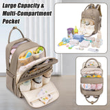 Tealari Diaper Bag Backpack,Stylish Baby Diaper Bag,Waterproof Travel Diaper Backpacks Baby Bags with Changing Pad,Stroller Straps,Insulated Pockets (Khaki)