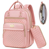 Tealari Laptop Backpack for Women,15.6 Inch Laptop Backpack for Work,Water Resistant Travel Backpack,College Bookbag with Wallet (Pink - 1)
