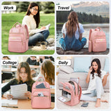 Tealari Laptop Backpack for Women,15.6 Inch Laptop Backpack for Work,Water Resistant Travel Backpack,College Bookbag with Wallet (Pink - 1)