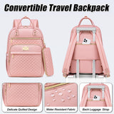 Tealari Laptop Backpack for Women,15.6 Inch Laptop Backpack for Work,Water Resistant Travel Backpack,College Bookbag with Wallet (Pink - 1)