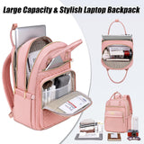 Tealari Laptop Backpack for Women,15.6 Inch Laptop Backpack for Work,Water Resistant Travel Backpack,College Bookbag with Wallet (Pink - 1)