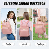 Tealari Laptop Backpack for Women,15.6 Inch Laptop Backpack for Work,Water Resistant Travel Backpack,College Bookbag with Wallet (Pink - 1)