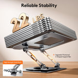 TECKNET Laptop Stand for Desk, 360 Rotating Base, Ergonomic Foldable Computer Stand for Laptop Riser Height Adjustable, Compatible with MacBook Pro, All Laptops 10 - 17" - Silver