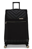 Ted Baker Albany Eco Softside Lightweight Fashion Spinner Luggage Suitcase (Checked-Large, Black)