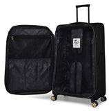 Ted Baker Albany Eco Softside Lightweight Fashion Spinner Luggage Suitcase (Checked - Large, Black)