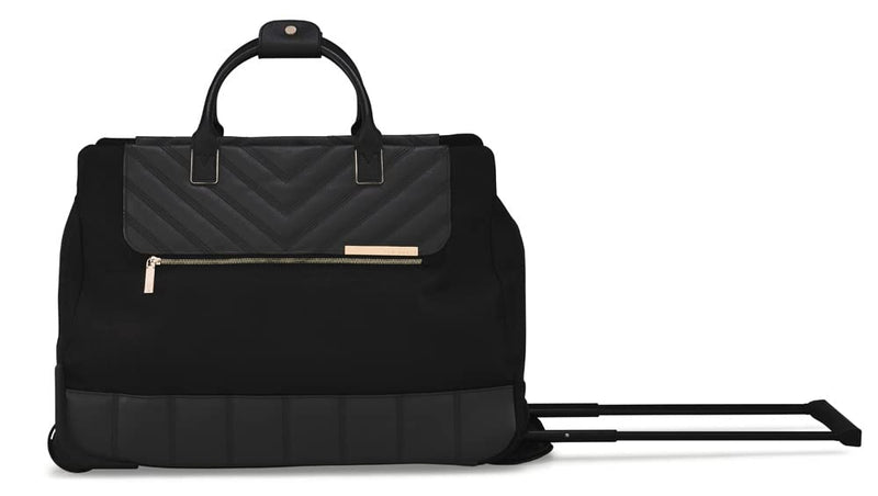 Ted Baker Albany Eco Softside Lightweight Fashion Spinner Luggage Suitcase (Small Duffel, Black)