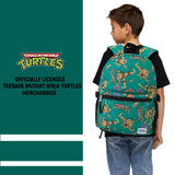 Teenage Mutant Ninja Turtles Backpack - Leonardo, Donatello, Michelangelo and Raphael - Officially Licensed TMNT School Bookbag - Toddler, Kids, Adults Backpack - Holds Laptop and Lunchbox (Green)