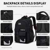 teenage student backpack,encrypted material， multiple compartments and large capacity backpack with anti - theft pockets，Water repellent backpacks suitable for middle and high school Men & Women, Black