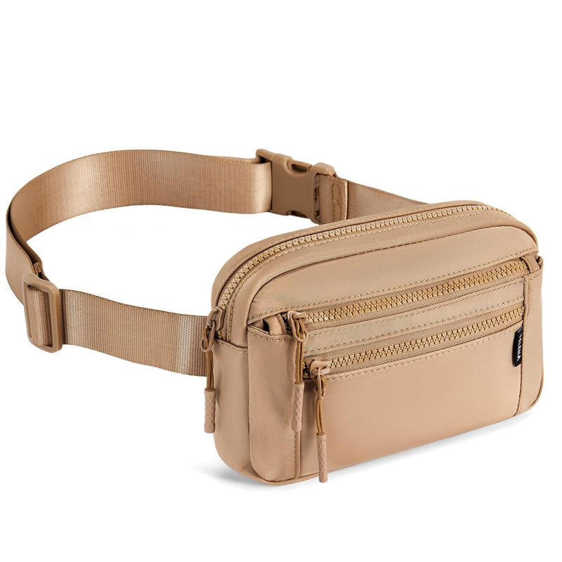 Telena Belt Bag for Women Fanny Pack Cross Body Bag Fashion Waist Pack with Adjustable Strap Light Brown