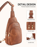 Telena Crossbody Bags for Women Leather Sling Bag for Woman Travel Brown