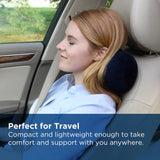 Tempur - Pedic All - Purpose Memory Foam Travel Pillow, Peanut - Shaped Lumbar Pillow for Neck and Back Pressure Relief, Navy