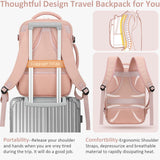 Tenot Carry on Backpack for Women TSA Approved 15.6 Inch Travel Laptop Backpack for Women Travel Essentials Womens Travel Backpack Suitcase Pink
