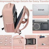Tenot Carry on Backpack for Women TSA Approved 15.6 Inch Travel Laptop Backpack for Women Travel Essentials Womens Travel Backpack Suitcase Pink