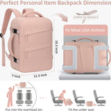 Tenot Carry on Backpack for Women TSA Approved 15.6 Inch Travel Laptop Backpack for Women Travel Essentials Womens Travel Backpack Suitcase Pink