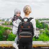 Tenot Diaper Bag Backpack for Women Large Capacity with Insulated Pockets Multifunctional Diaper Bags For Baby Girl Boy Waterproof Baby Bags For Mama Maternity Travel Bag Black