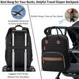 Tenot Diaper Bag Backpack for Women Large Capacity with Insulated Pockets Multifunctional Diaper Bags For Baby Girl Boy Waterproof Baby Bags For Mama Maternity Travel Bag Black