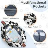 Tenot Diaper Bag Tote with Pacifier Case, Baby Bag for Women with Shoulder Straps, Travel Diaper Tote for for Mom and Dad Medium Size, Cow Print