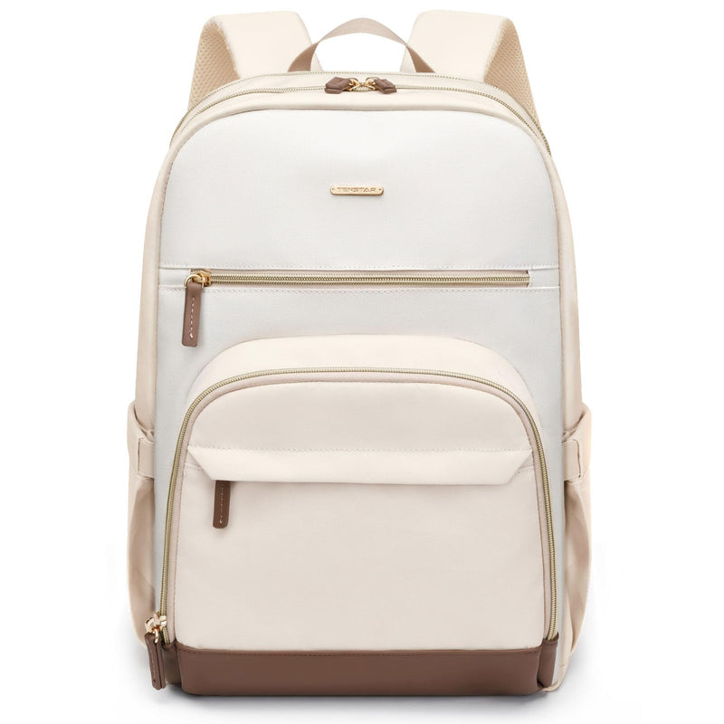 TENSTAR Laptop Backpack for Women, Computer Backpack Fit 16 Inch Notebook, Large Capacity College Backpack Bookbag Casual Daypack for Travel, Apricot