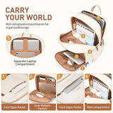 TENSTAR Laptop Backpack for Women, Computer Backpack Fit 16 Inch Notebook, Large Capacity College Backpack Bookbag Casual Daypack for Travel, Apricot