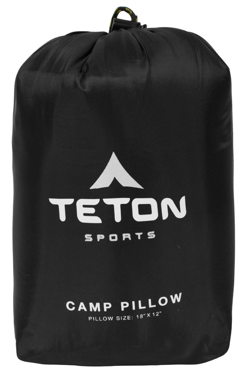 TETON Sports Camp Pillow; Great for Travel, Camping and Backpacking; Washable, Black