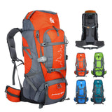 TGpao 80L Hiking Backpack,Waterproof Lightweight Trekking Bag with Air Cushion Straps, Large Capacity Durable Rucksack for Mountaineering/Camping/Travel (orange,80L)