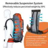 TGpao 80L Hiking Backpack,Waterproof Lightweight Trekking Bag with Air Cushion Straps, Large Capacity Durable Rucksack for Mountaineering/Camping/Travel (orange,80L)