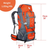 TGpao 80L Hiking Backpack,Waterproof Lightweight Trekking Bag with Air Cushion Straps, Large Capacity Durable Rucksack for Mountaineering/Camping/Travel (orange,80L)