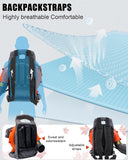 Thalorus 52cc Backpack Leaf Blower – Gas Powered 550 CFM 230 MPH High Airflow for Lawn Care, Low - Vibration Harness, Clears Leaves, Debris & Snow (Orange)