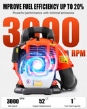 Thalorus 52cc Backpack Leaf Blower – Gas Powered 550 CFM 230 MPH High Airflow for Lawn Care, Low - Vibration Harness, Clears Leaves, Debris & Snow (Orange)