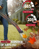 Thalorus 63CC Gas Backpack Leaf Blower, 2 - Stroke, 665 CFM, 205 MPH, Variable Speed & Cruise Control, Ergonomic Harness, Reduced Emissions, for Fast Yard Cleanup (Red)