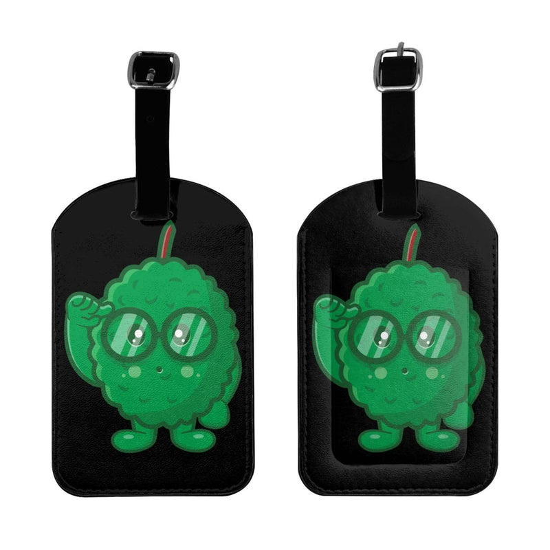 The Genius of Durian Luggage Tags for Suitcases PU Leahter Luggage Tag with Privacy Cover ID Tags Men Women Cute Travel Bag Luggage Accessories