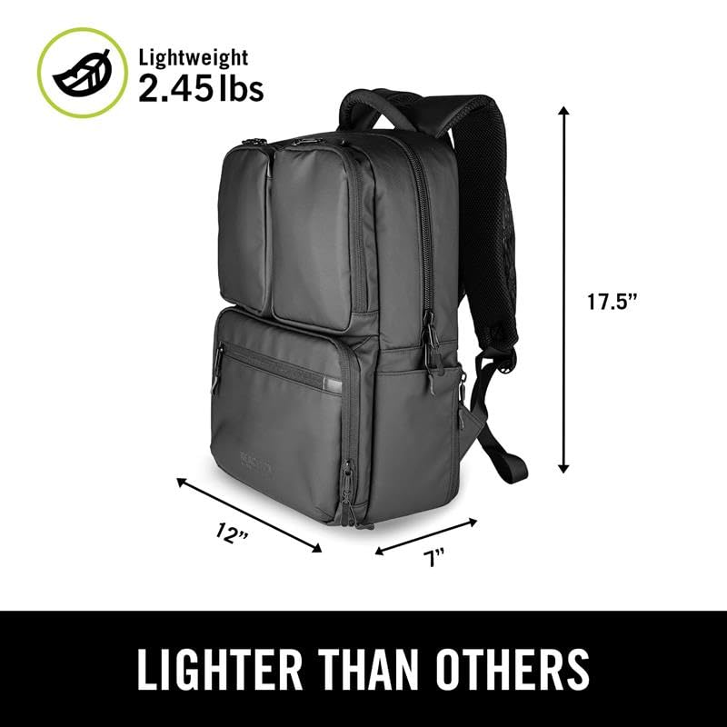The Kenneth Cole REACTION Ryder 17 - Inch Coated Polyester Travel Laptop Backpack Bag, Black
