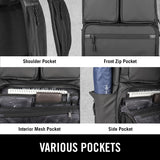 The Kenneth Cole REACTION Ryder 17 - Inch Coated Polyester Travel Laptop Backpack Bag, Black