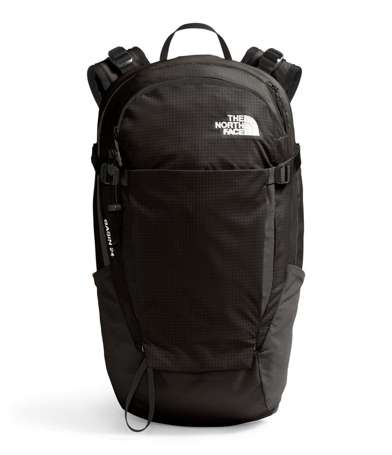 The North Face Basin 24 Liter Technical Daypack with Rain Cover - Unisex, Hiking Pole Attachment, Compression Straps, TNF Black/TNF Black - NPF, One Size