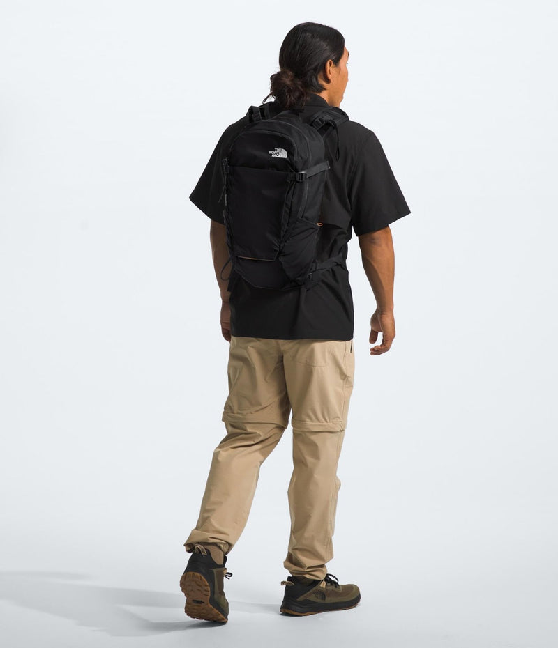 The North Face Basin 24 Liter Technical Daypack with Rain Cover - Unisex, Hiking Pole Attachment, Compression Straps, TNF Black/TNF Black - NPF, One Size