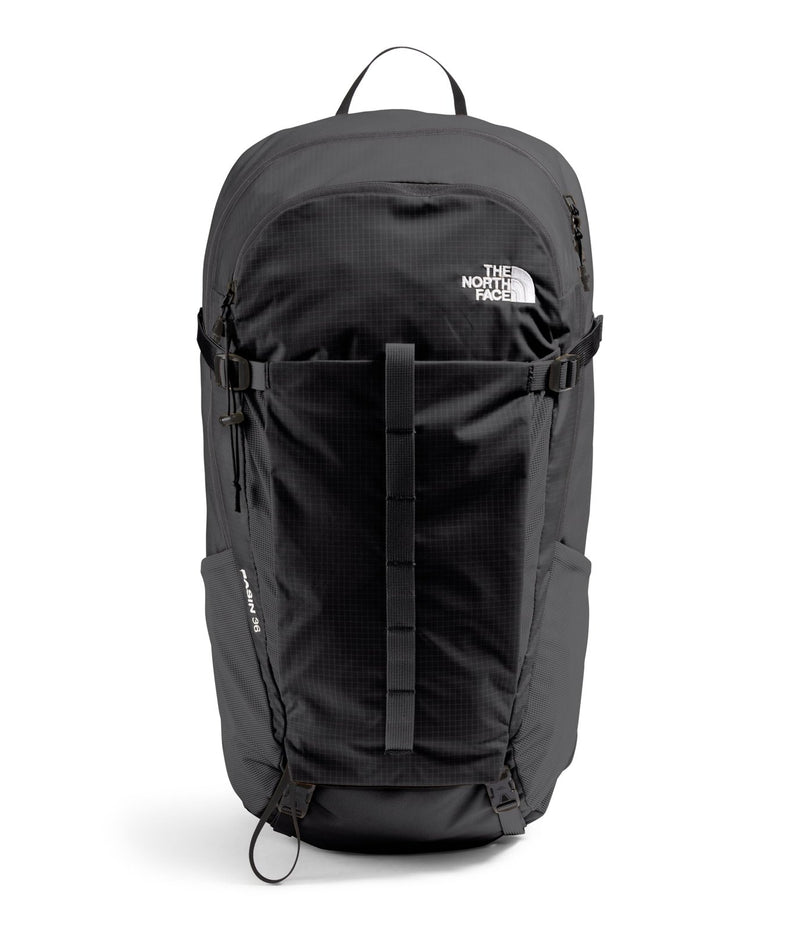 The North Face Basin 36 Liter Technical Daypack with Rain Cover | Unisex Backpack, Padded Hipbelt, Chest Strap, Hiking Pole Attachment, TNF Black/TNF Black - NPF, One Size