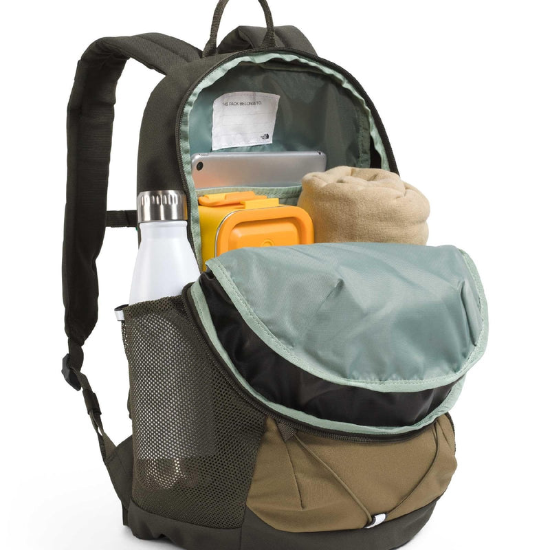 The North Face Kids' Court Jester Backpack - Water - Repellent Travel Bag, Spacious Main Compartment, for Tweens/Young Teens, Cedar/New Taupe Green/Lava Red, One Size