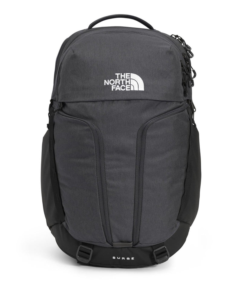 The North Face Surge Commuter Laptop Backpack - Daypack, Water Repellent, 15" Laptop Sleeve, Reflective Details, Asphalt Grey Light Heather/TNF Black - NPF, One Size
