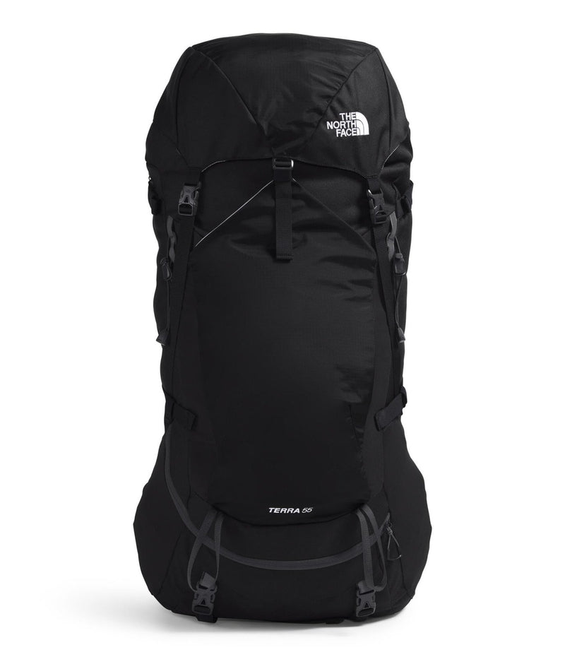 The North Face Terra 55 Backpack - Unisex Hiking Pack, Cinch - Top Opening with Zipper, Pole & Ice Axe Attachments, TNF Black/Asphalt Grey - NPF, Large/X - Large