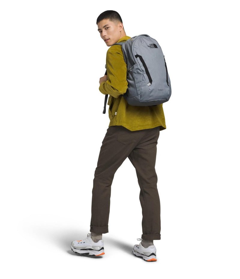 The North Face Vault Everyday Laptop Backpack - Commuter Travel Bag, Water - Repellent Finish, Spacious Compartment, Mid Grey Dark Heather/TNF Black - NPF, One Size