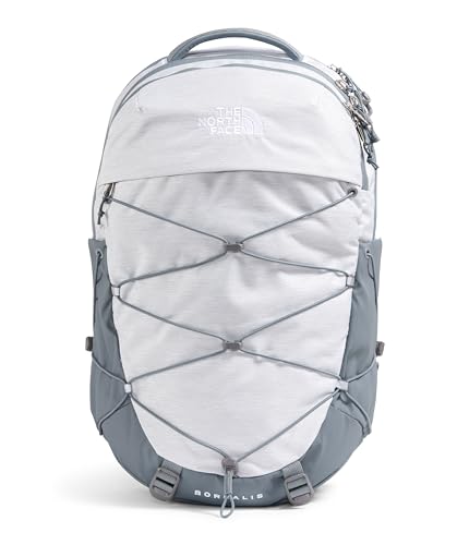 The North Face Women's Borealis Commuter Laptop Backpack - Everyday Travel Bag, Laptop Sleeve, Reflective Details, TNF White Metallic Mélange/Mid Grey - NPF, One Size