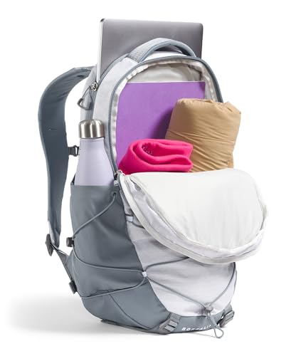 The North Face Women's Borealis Commuter Laptop Backpack - Everyday Travel Bag, Laptop Sleeve, Reflective Details, TNF White Metallic Mélange/Mid Grey - NPF, One Size