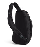 The North Face Women's Isabella Sling - Slim Carry Crossbody Bag with Large Main Compartment, Water - Repellent Finish, TNF Black Light Heather/Burnt Coral Metallic - NPF, One Size