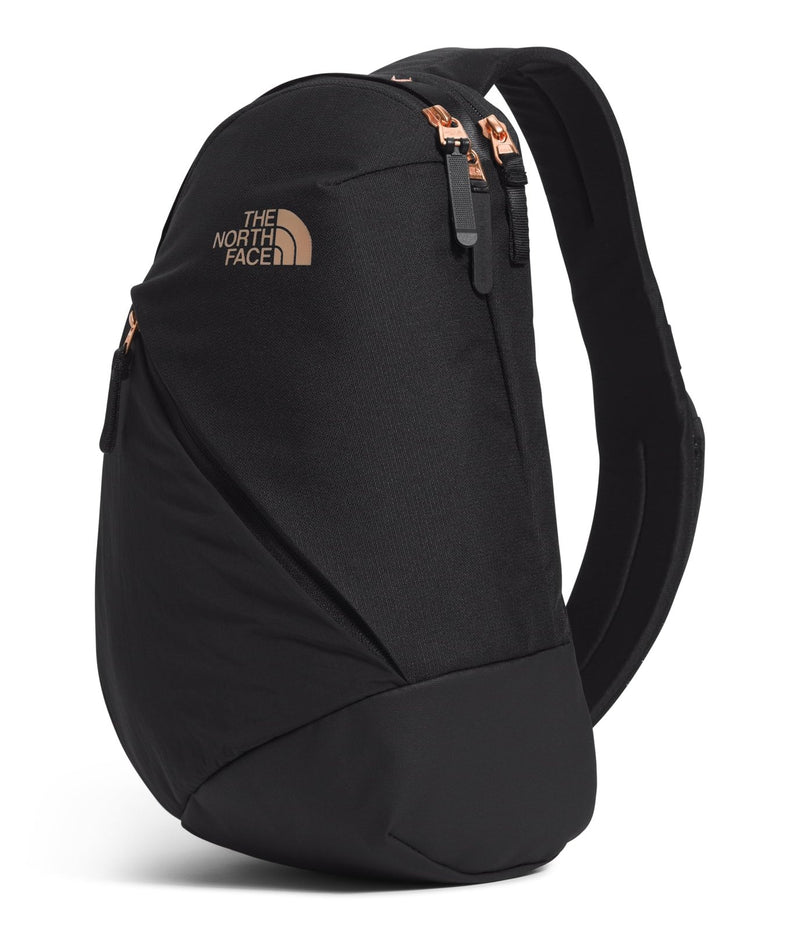 The North Face Women's Isabella Sling - Slim Carry Crossbody Bag with Large Main Compartment, Water - Repellent Finish, TNF Black Light Heather/Burnt Coral Metallic - NPF, One Size