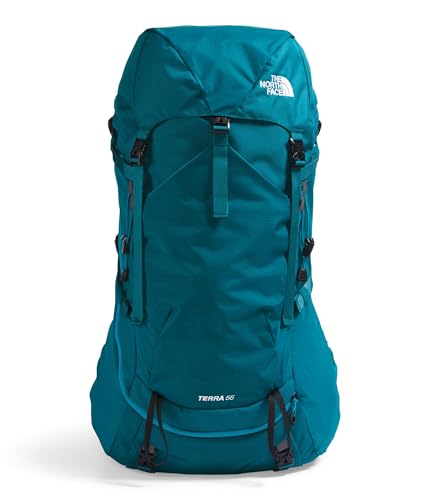 The North Face Women's Terra 55 Backpack - Hiking Pack, Women-Specific Fit, Cinch-Top Opening, Pole & Ice Axe Attachments, Blue | Backpacks4Less